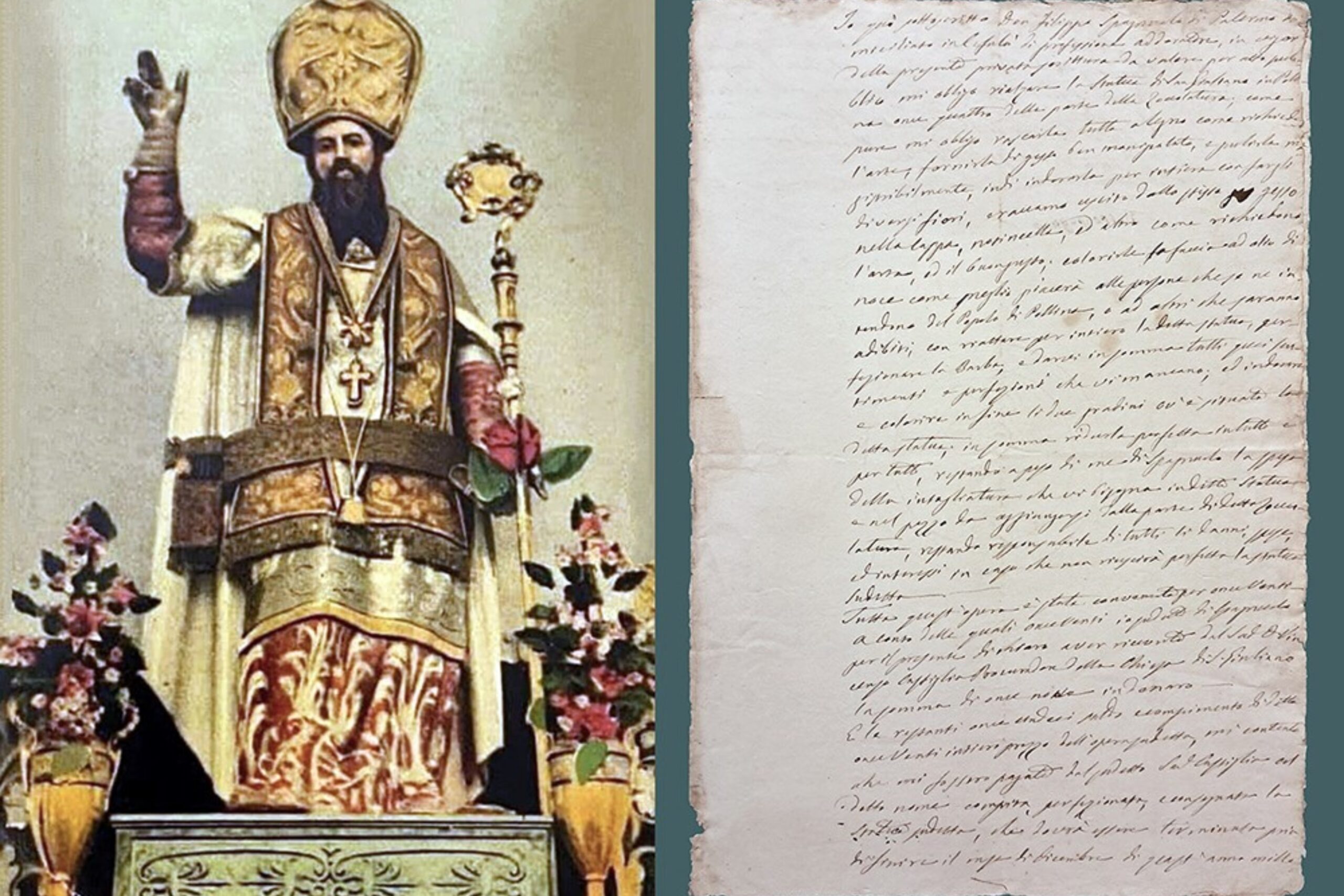 Ritrovato un inedito contratto di restauro della statua di San Giuliano a Pollina